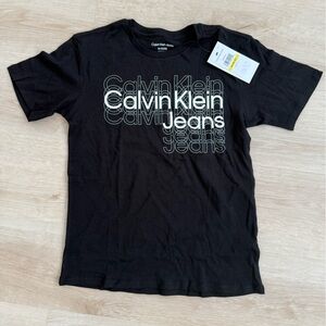 Calvin Klein Black Graphic Tee Size 10-12